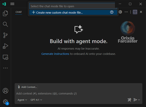 Create new custom chat mode file